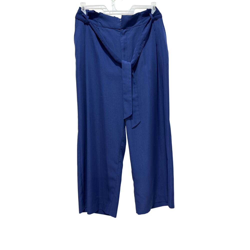 Halston Women's Business Sophisticated Pleated Blue‎ Medium Pants Suit